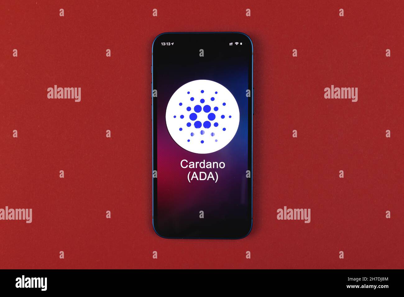 Cardano ADA symbol. Trade with cryptocurrency, digital and virtual money,  banking with mobile phone concept. Business workspace, table top view Stock  Photo - Alamy