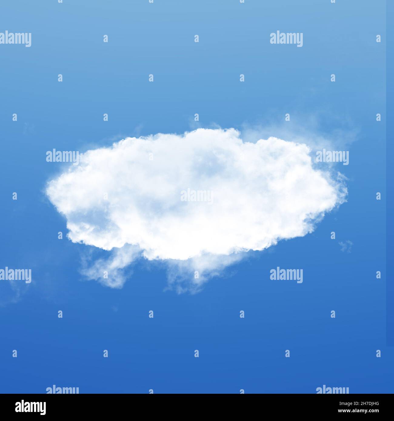 Cloud isolated over blue sky background 3D illustration, realistic cloud shape rendering Stock Photo