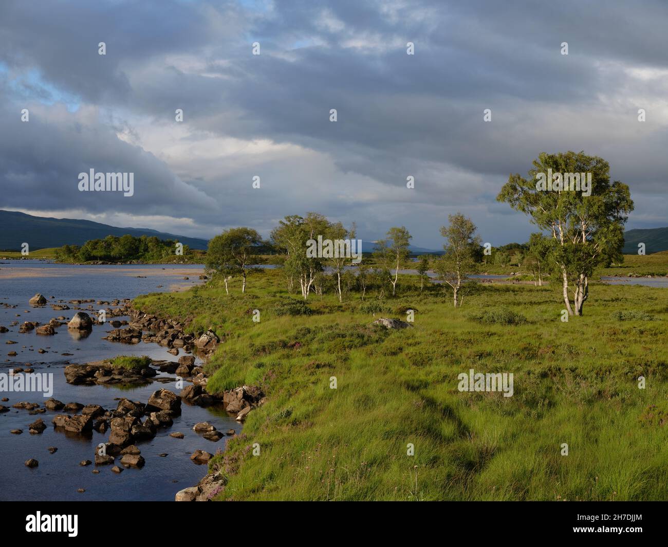 Loch Ba on Rannoch Moor in the West Highland moorland landscape of Argyll and Bute Scotland UK - Scotland moor landscape Stock Photo