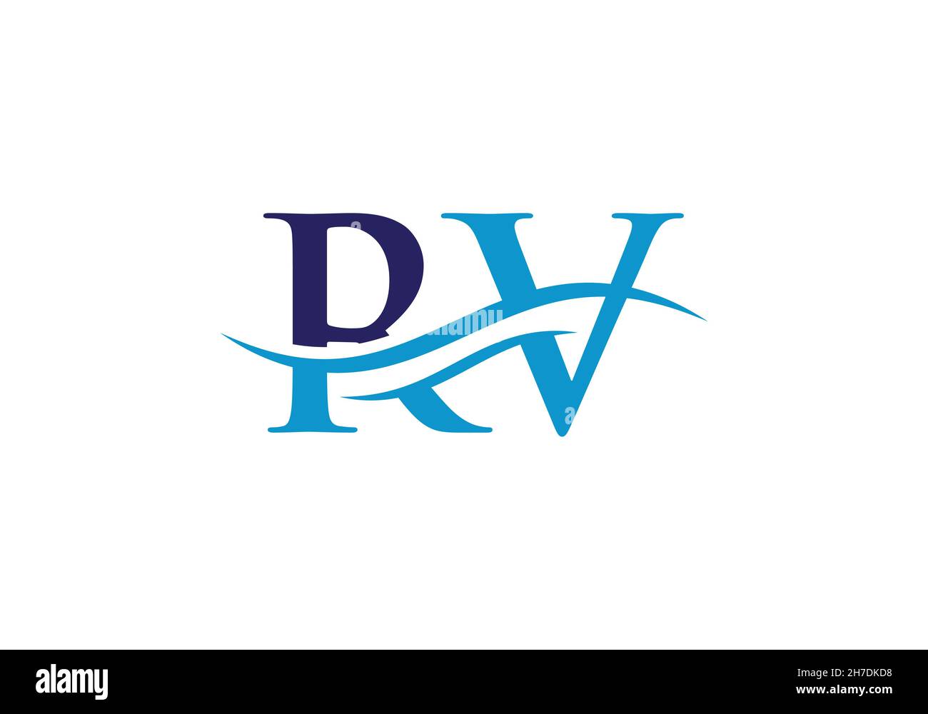 Initial linked letter RV logo design. Modern letter RV logo design vector with modern trendy Stock Vector