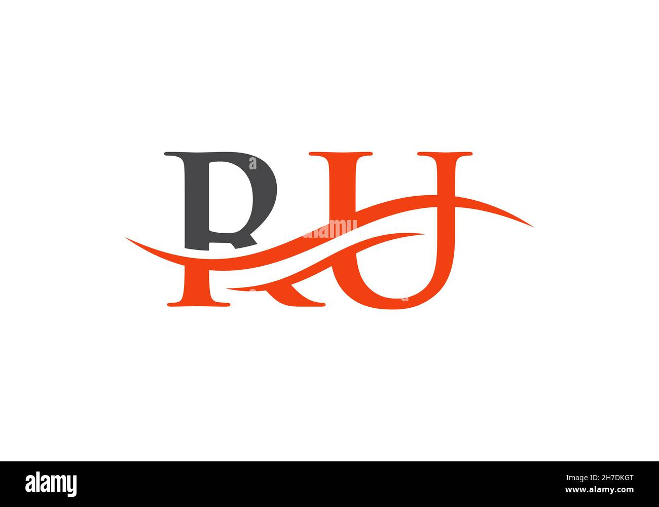 Modern RU Logo Design for business and company identity. Creative RU letter with luxury concept Stock Vector
