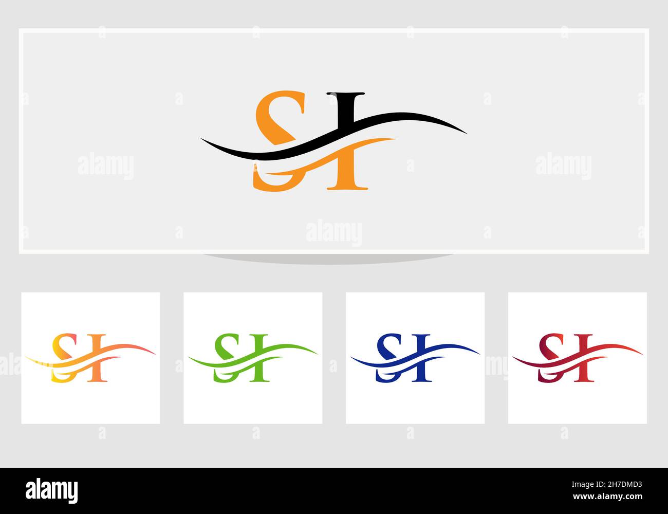 Initial linked letter SI logo design. Modern letter SI logo design vector with modern trendy Stock Vector