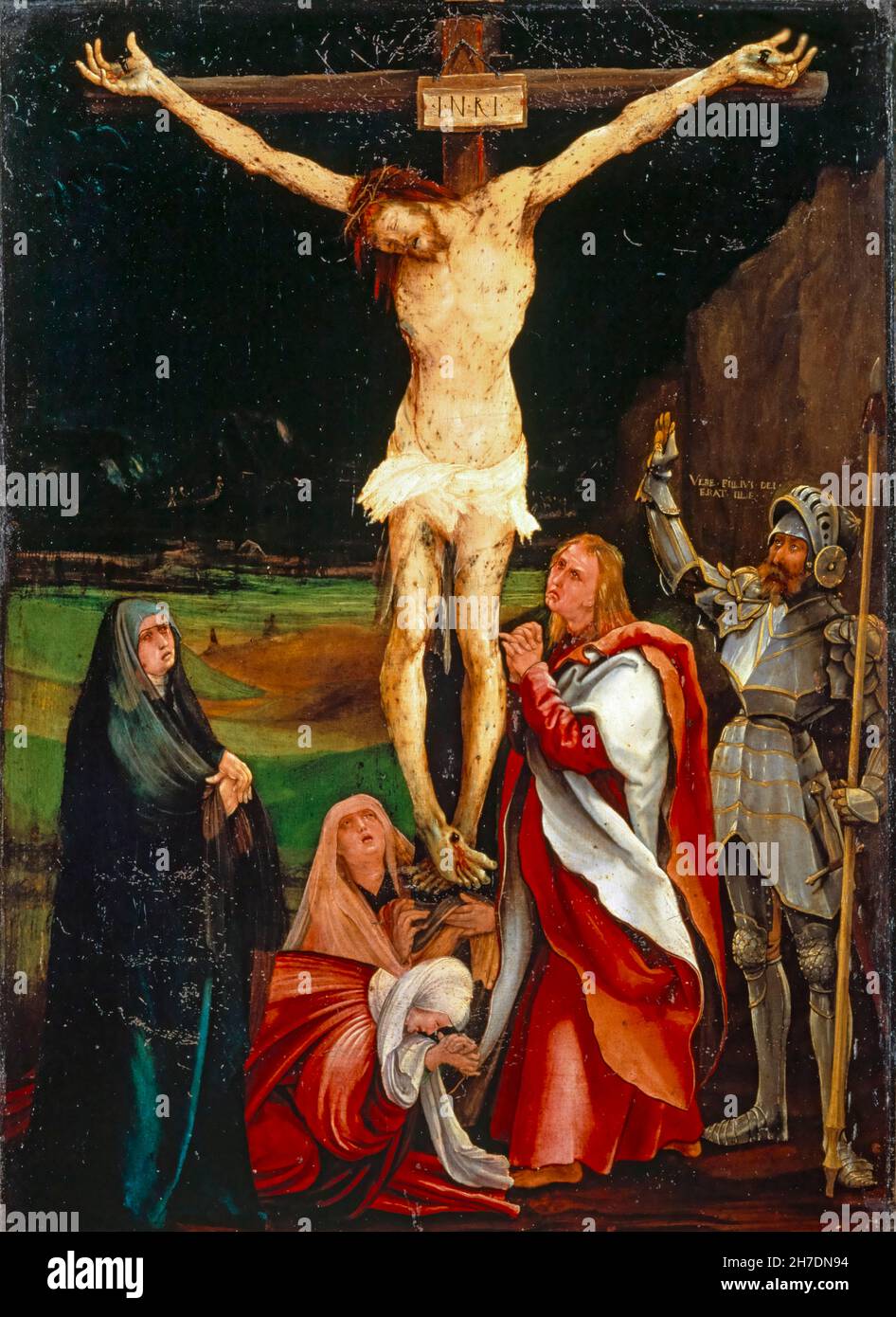 The Crucifixion, painting by Matthias Grünewald, 1515 Stock Photo
