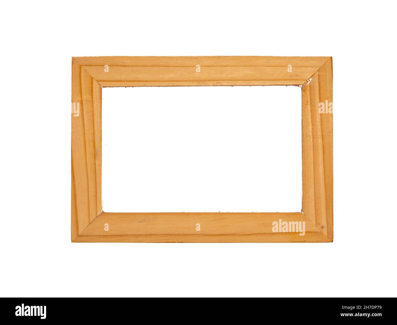 Wooden frame isolated on white background Stock Photo