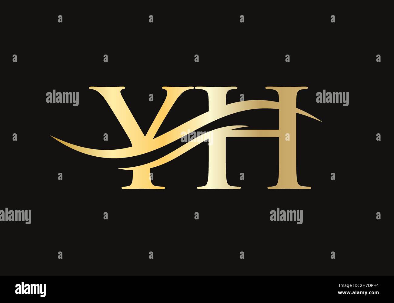 Creative YH letter with luxury concept. Modern YH Logo Design for ...