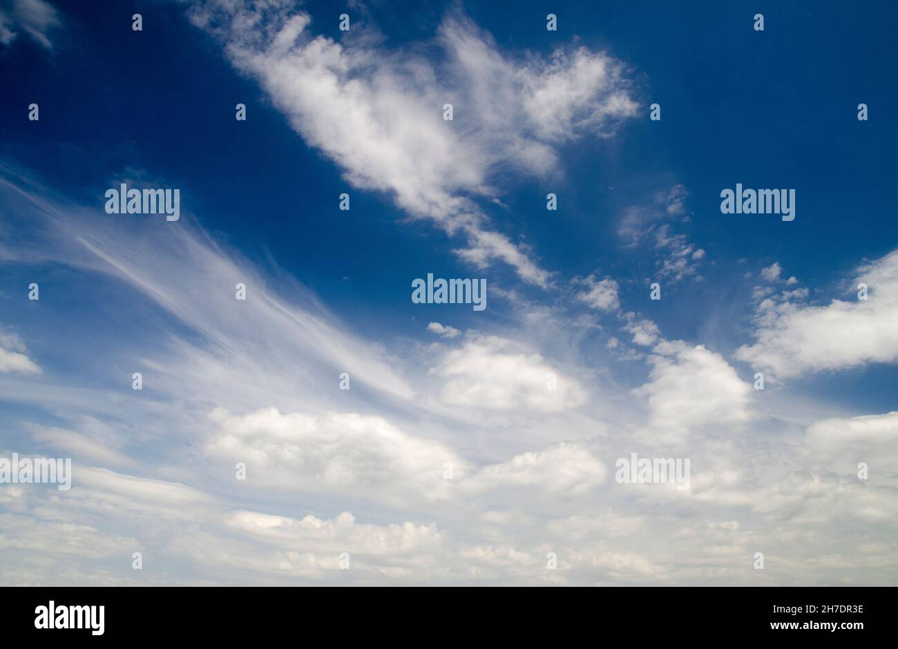 Blue summer sky and white clouds natural background Stock Photo - Alamy