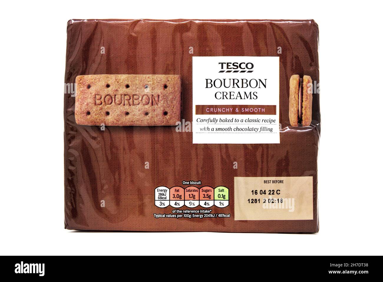 Tesco Bourbon Creams Biscuits Stock Photo Alamy