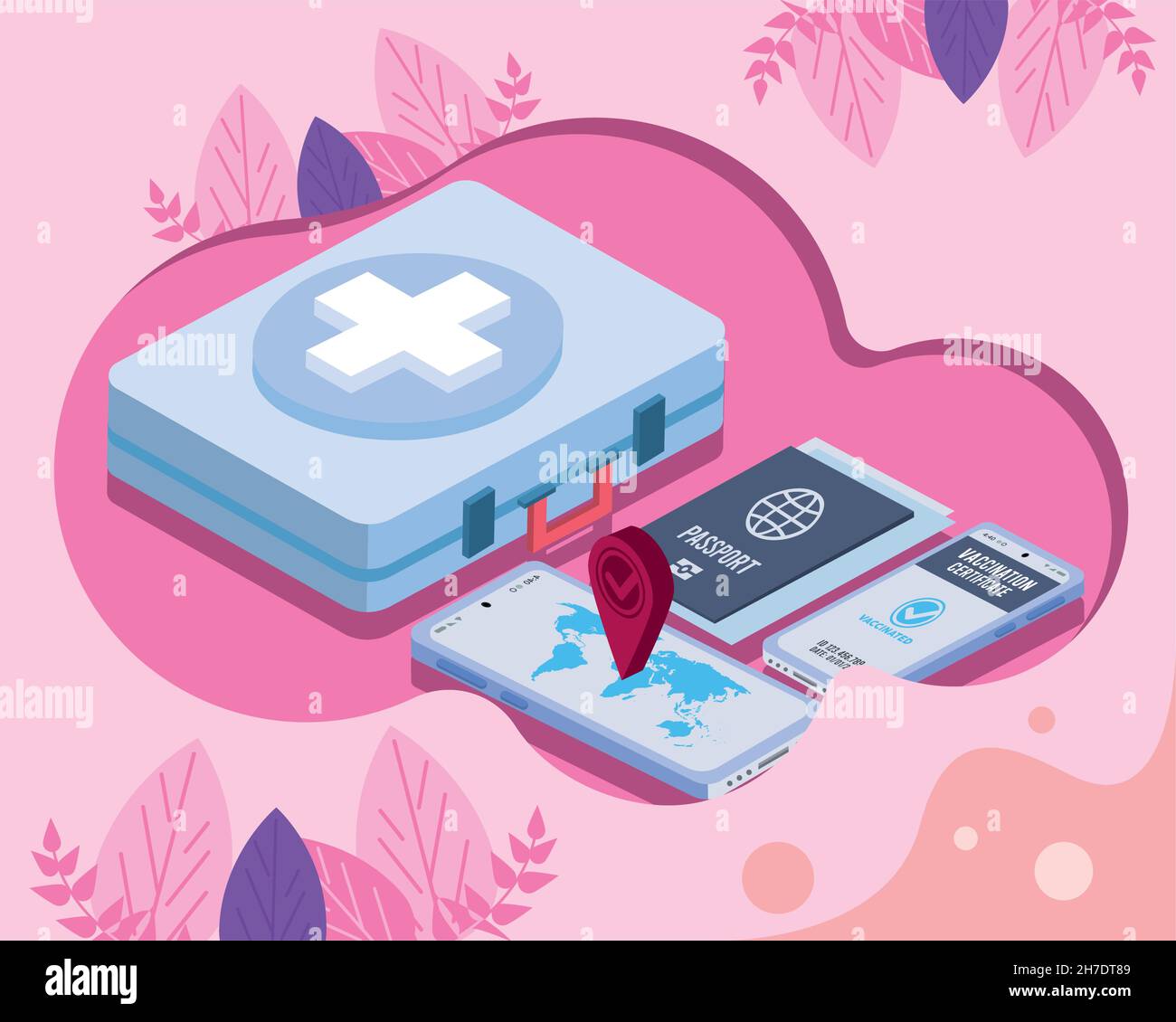 covid19 vaccine campaign Stock Vector