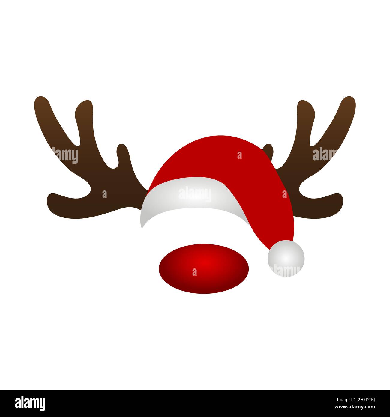 Merry Christmas Holidays Reindeer Mask on White Stock Vector Image