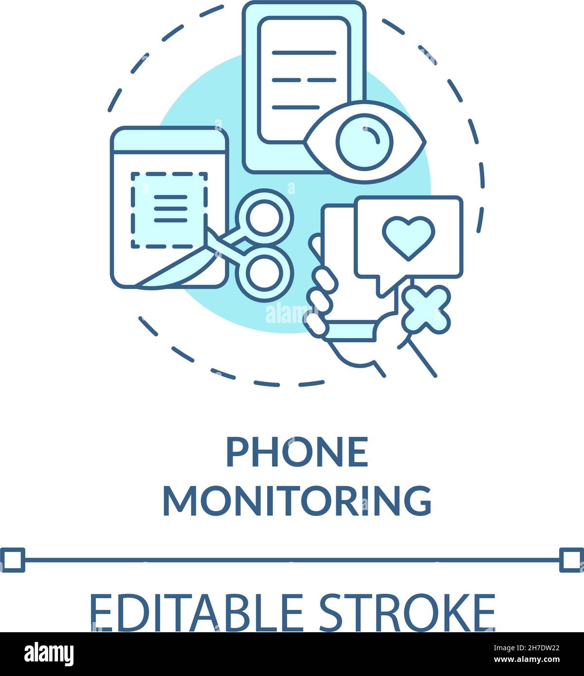 Phone monitoring blue concept icon Stock Vector Image & Art Alamy