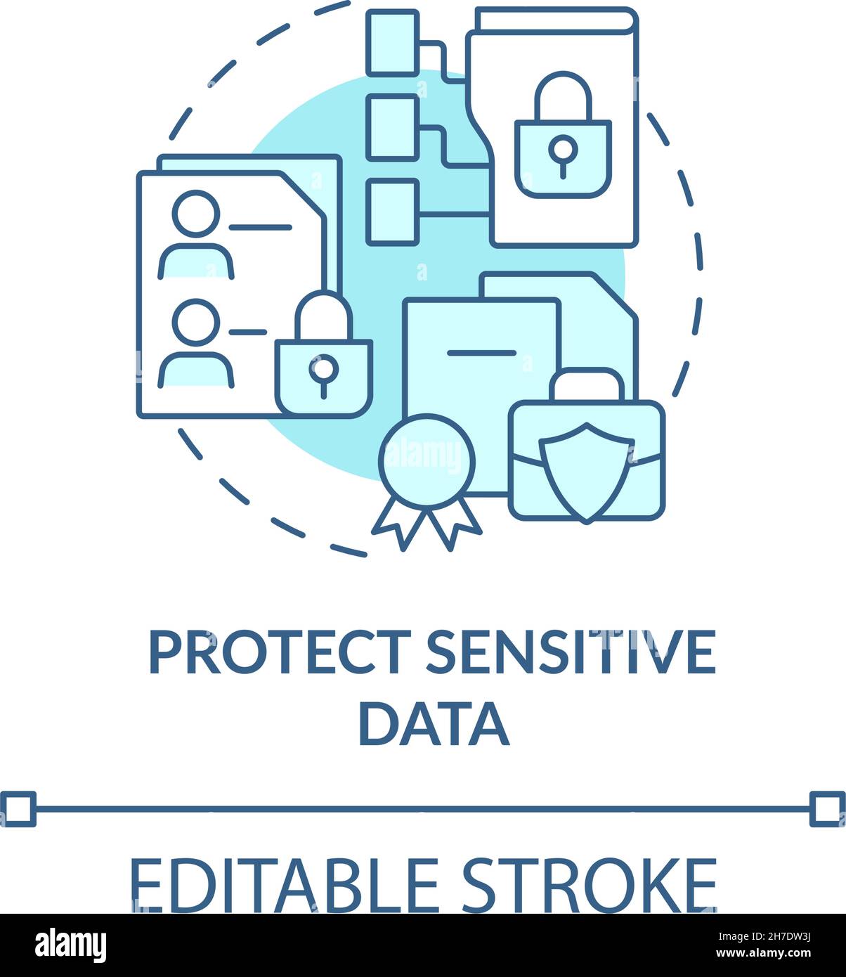 Protect sensitive data blue concept icon Stock Vector Image & Art - Alamy