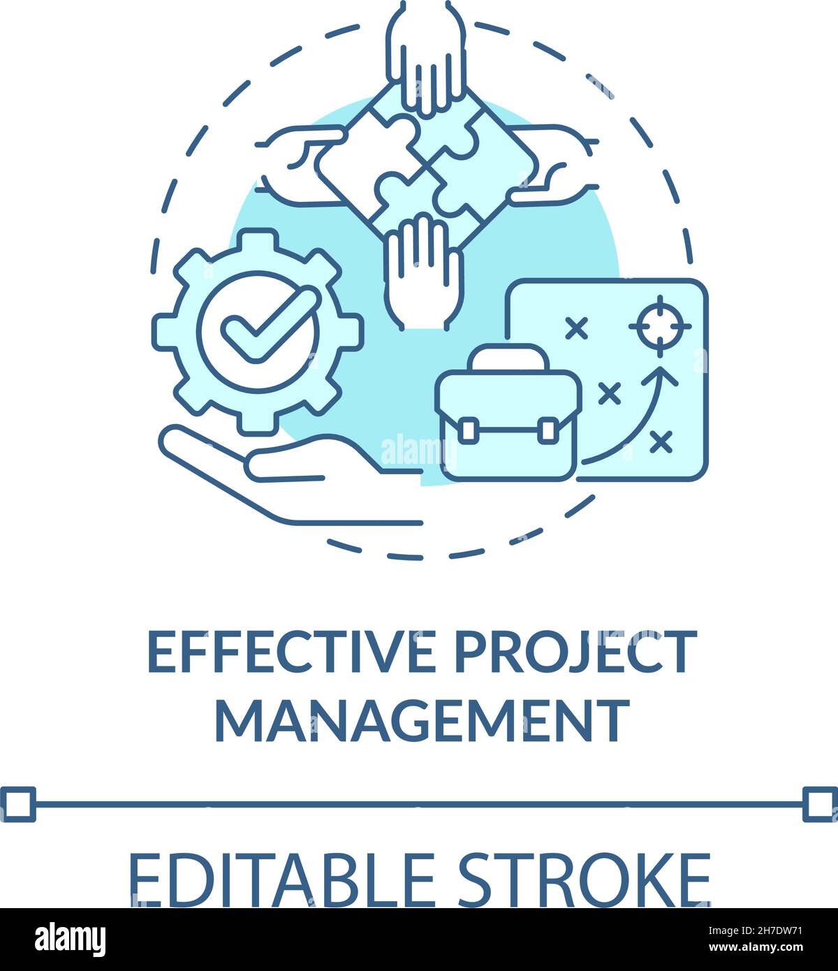 Effective project management blue concept icon Stock Vector Image & Art ...
