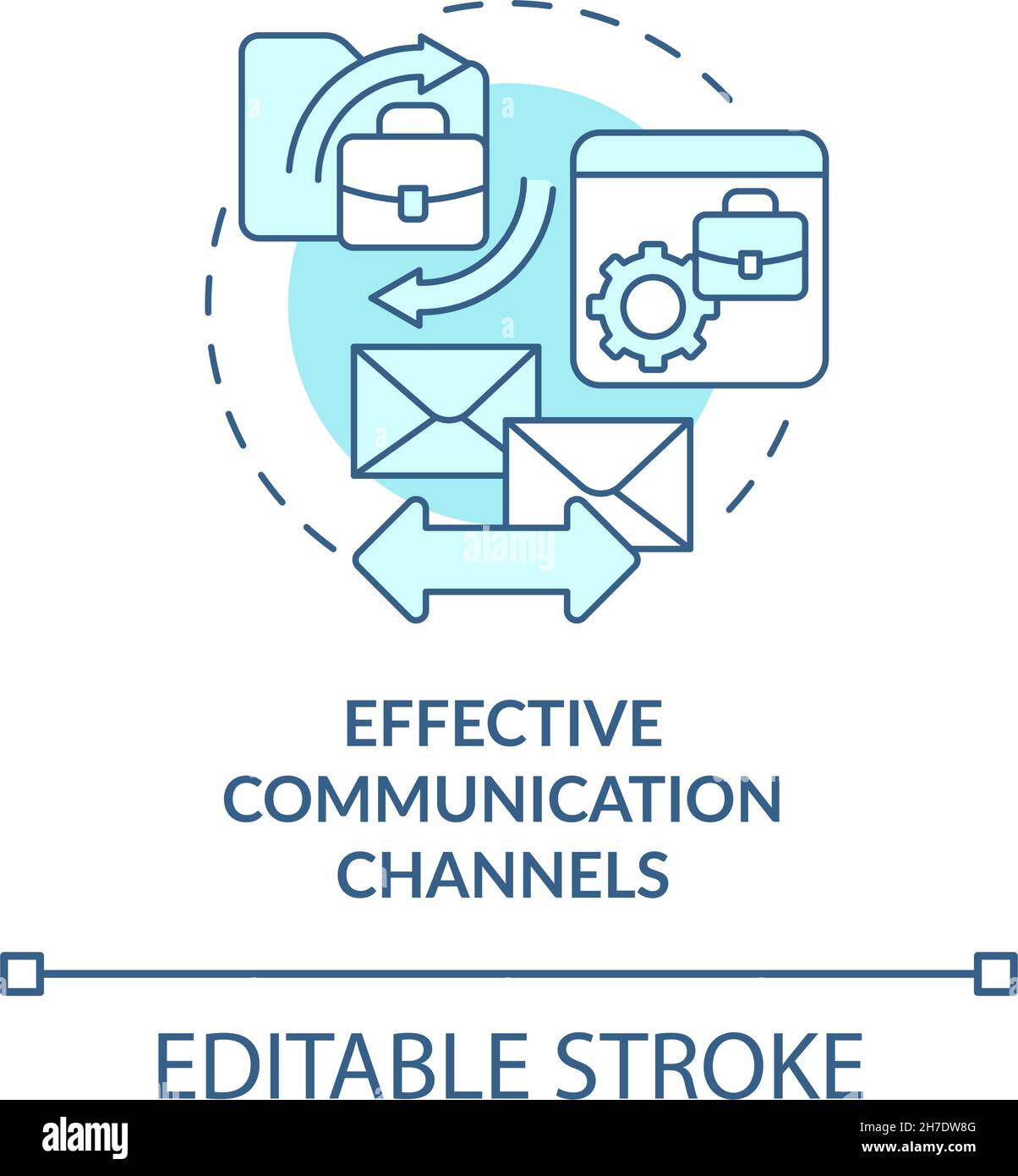 Effective communication channels blue concept icon Stock Vector Image ...