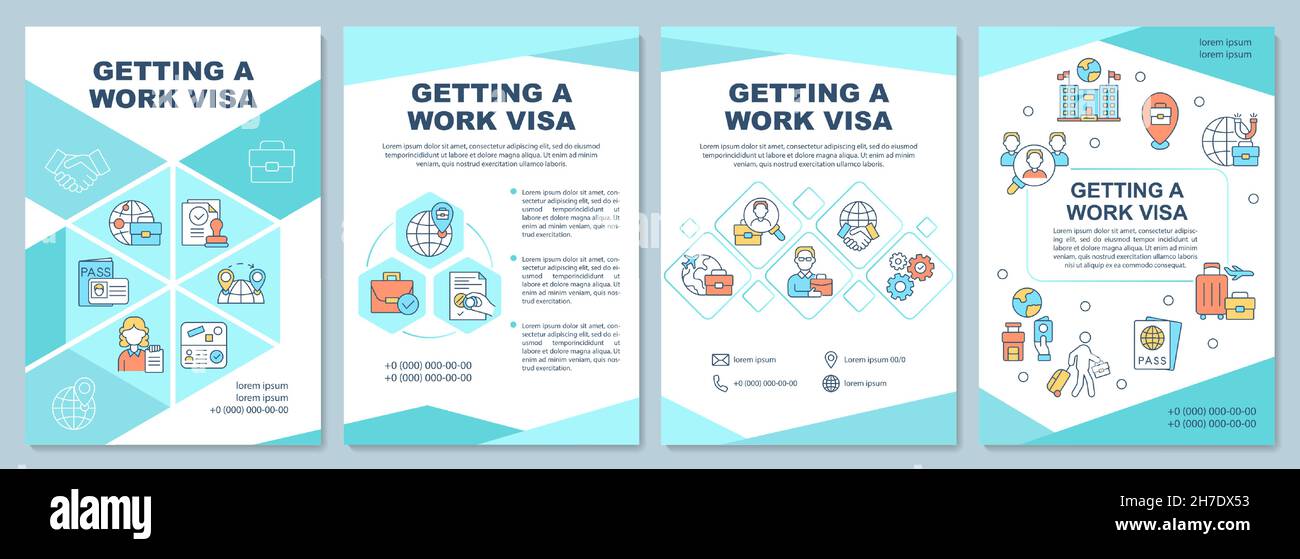 Getting work visa brochure template Stock Vector Image & Art - Alamy
