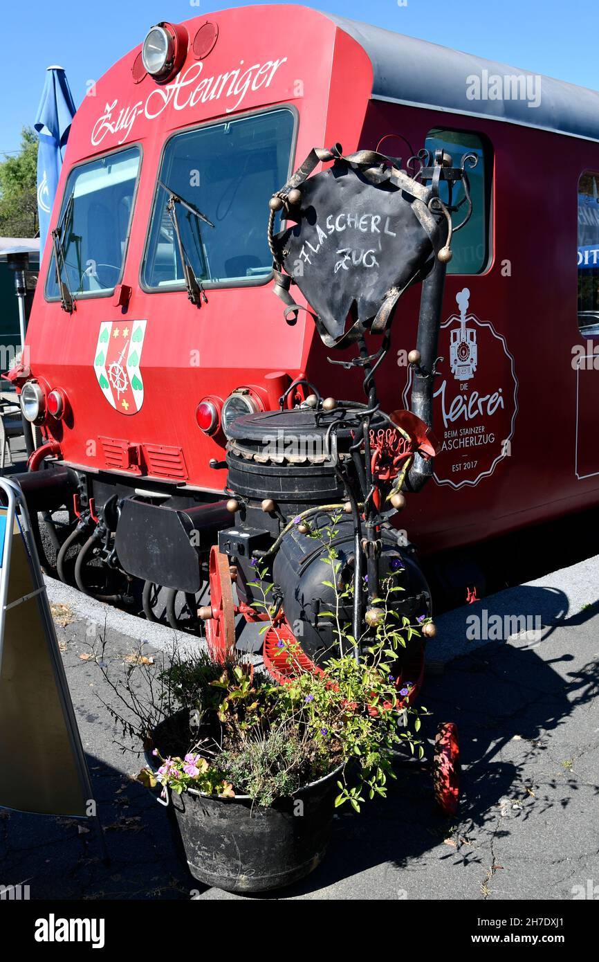 Stain Train Stainz, Austria - September 23, 2021: train converted into a restaurant ...