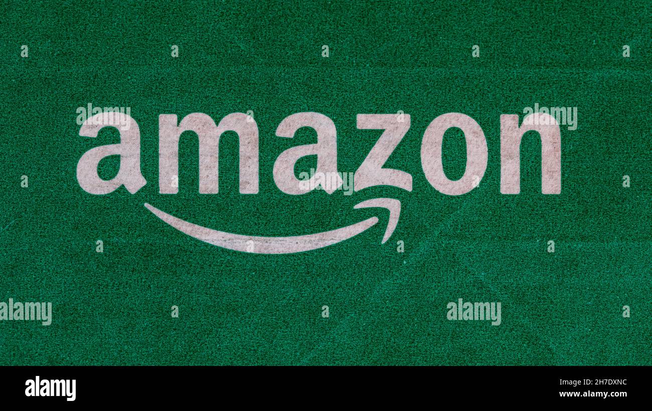 Amazon parcel tape 2021 Stock Photo
