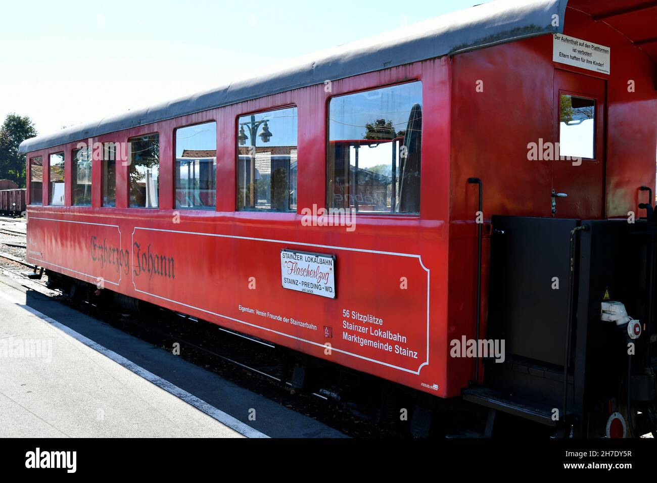 Stain Train Stainz, Austria - September 23, 2021: Colorful wagon of the tourist ...