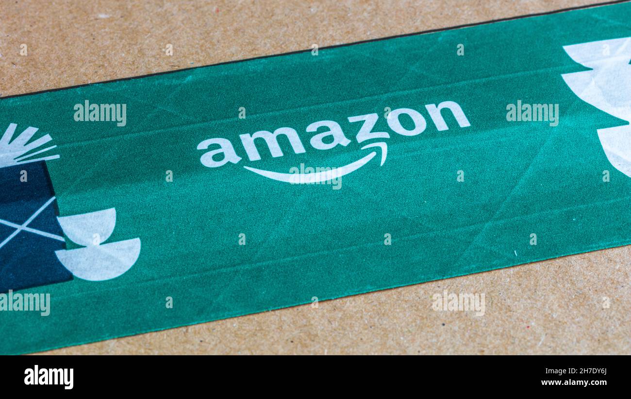 Amazon parcel tape 2021 Stock Photo Alamy