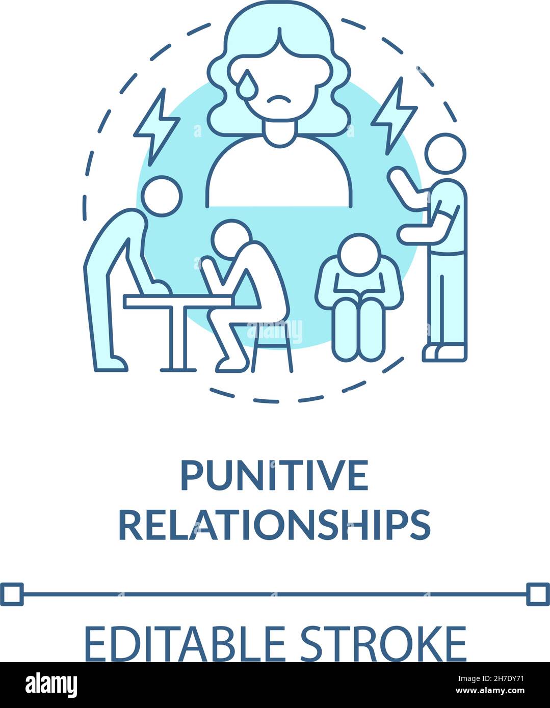 Punitive partner concept icon Stock Vector