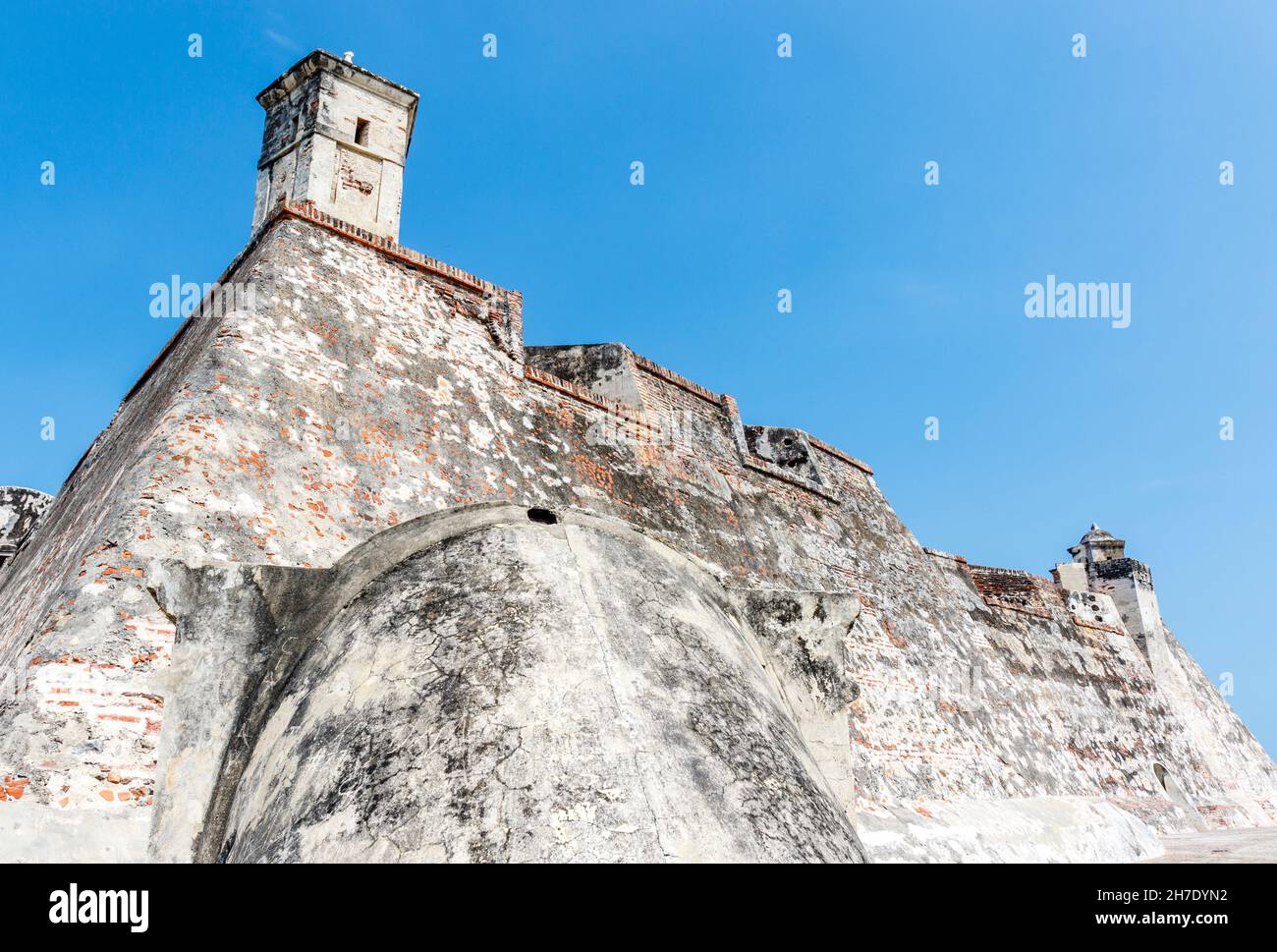 The Castillo San Felipe de Barajas is a fortress in the city of Cartagena, Colombia, South America. Stock Photo