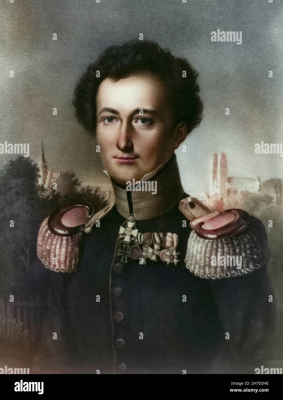 Carl Philipp Gottfried (or Gottlieb) von Clausewitz,  1780 – 1831.  Prussian general and military theorist.  Author of Vom Kriege, or On War.  After a painting by Karl Wilhelm Wach. Stock Photo