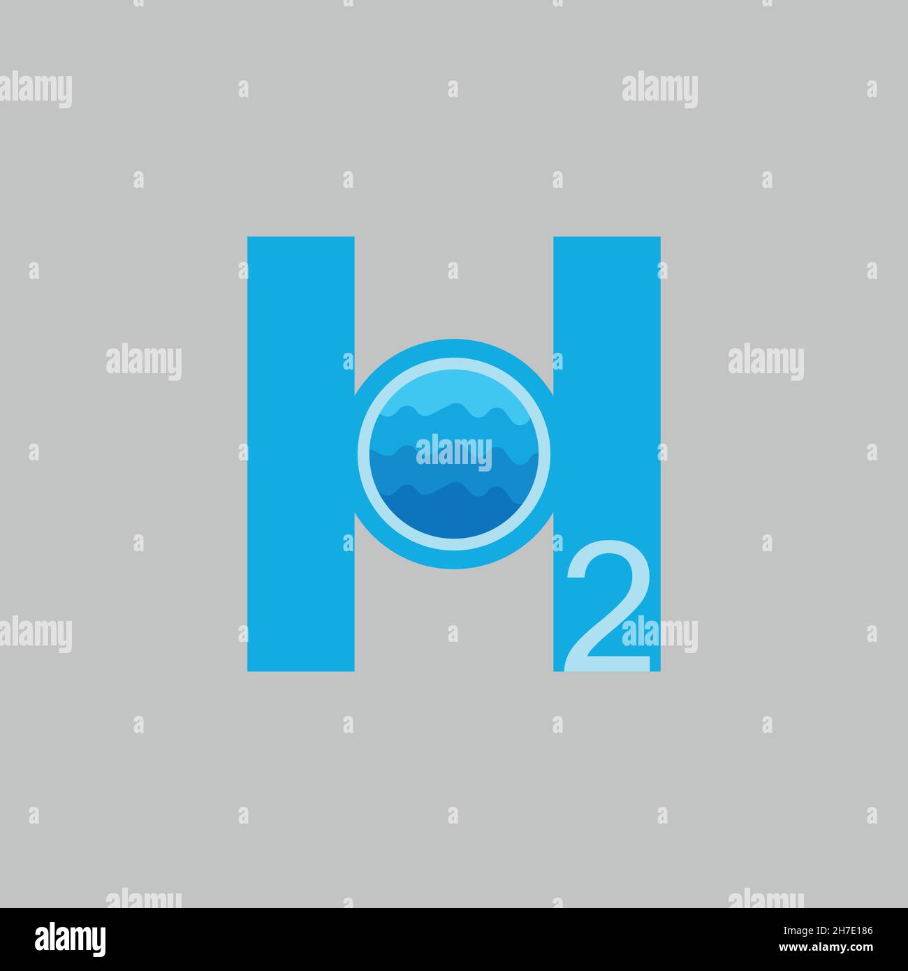 H2O icon. Formula of water symbol. Logo design element Stock Vector