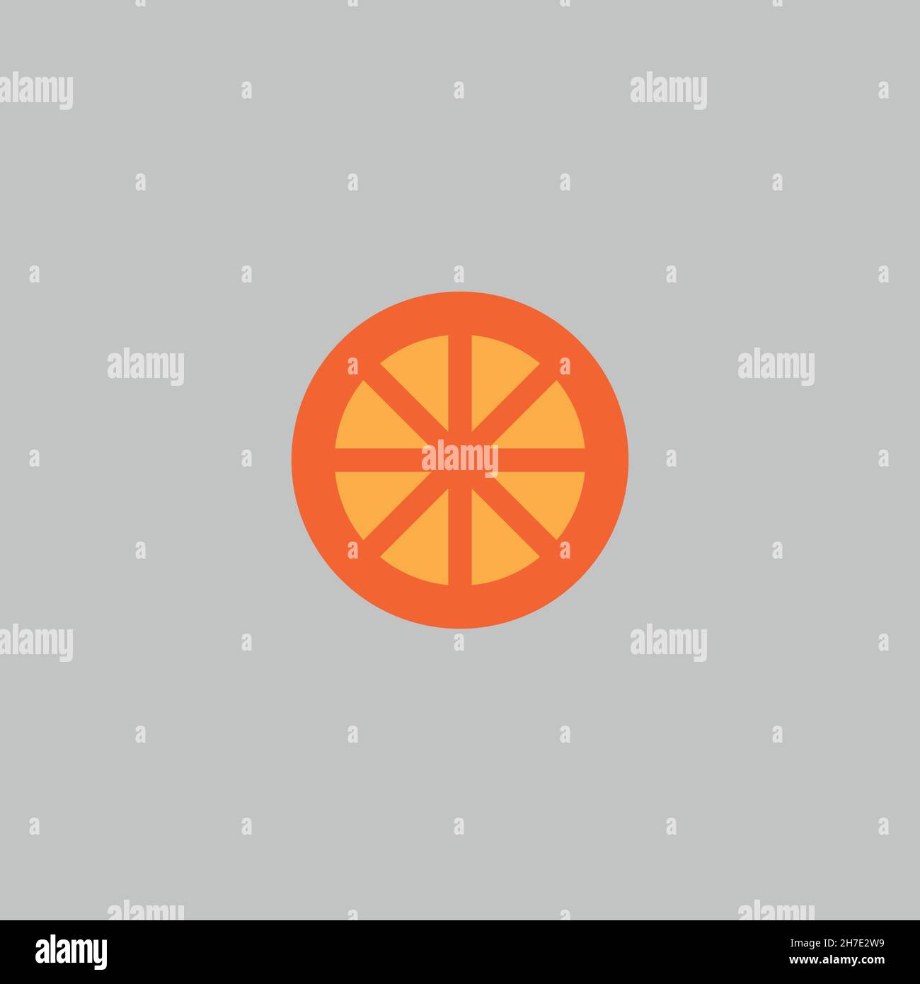 Orange half slice flat icon. Organic nature tropical fruit symbol. Logo ...