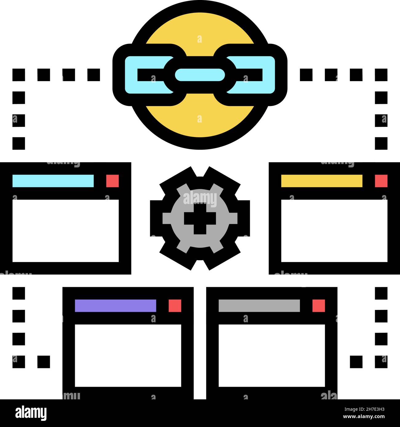 optimization link color icon vector illustration Stock Vector Image ...