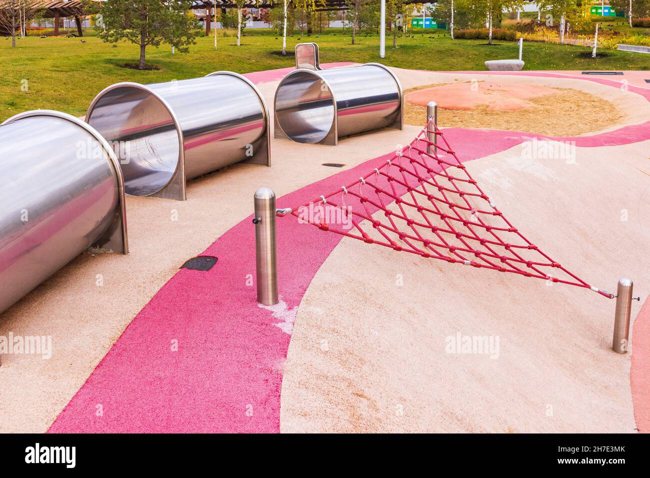 children's pink playground new modern style minimalistic design yard