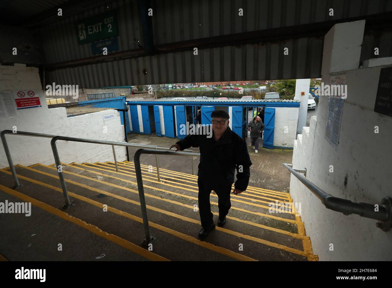 General view of Holker Street also known as The Dunes Hotel Stadium during the EFL League Two match between Barrow and Crawley Town. Picture by James Boardman Stock Photo