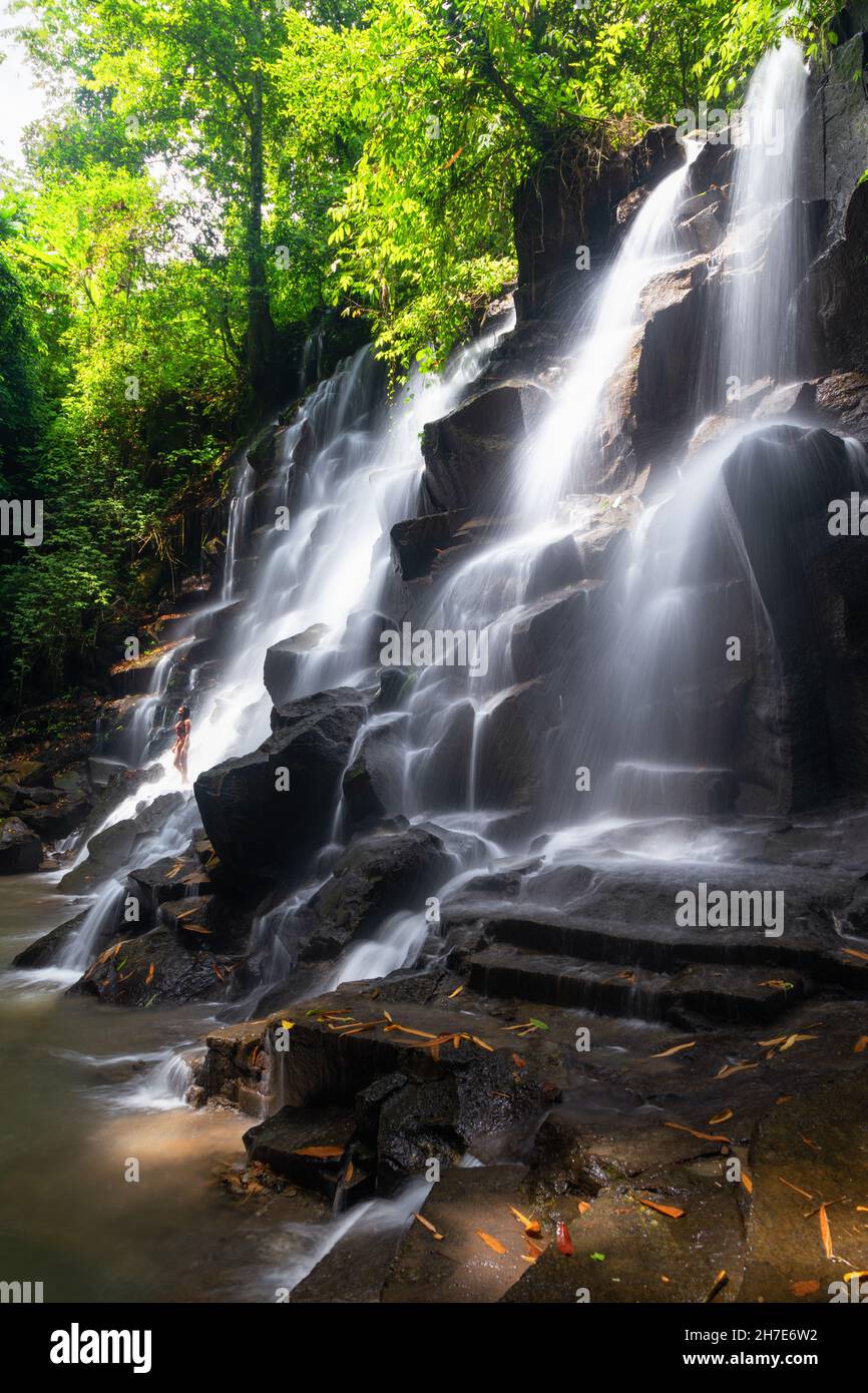 Kanto Lampo Waterfall in jungle Ubud, Bali island Indonesia. Wallpaper background. Natural scenery. Stock Photo