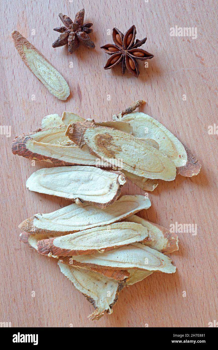 Liquorice slices and star anise Stock Photo Alamy