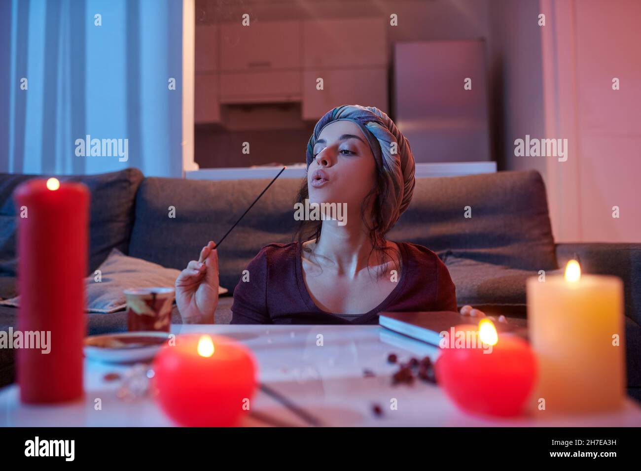 Young witch preparing magic hi-res stock photography and images - Alamy