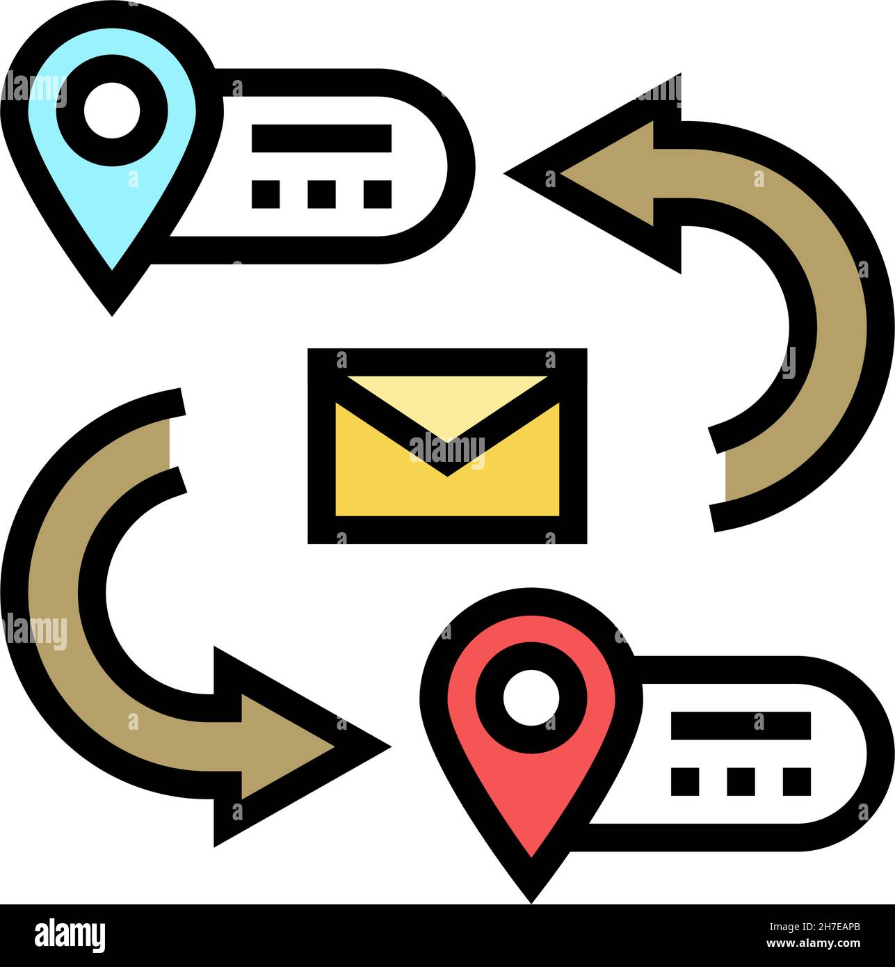 address for sending letter color icon vector illustration Stock Vector ...