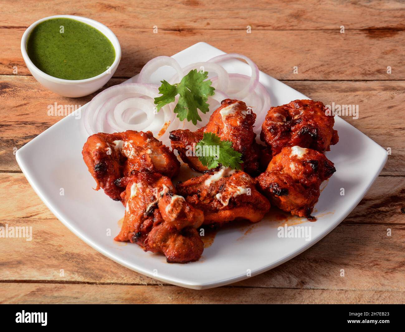 Murgh nizami kebab served on a rustic wooden background. Dishes and appetizers of indian cuisine selective focus Stock Photo Alamy