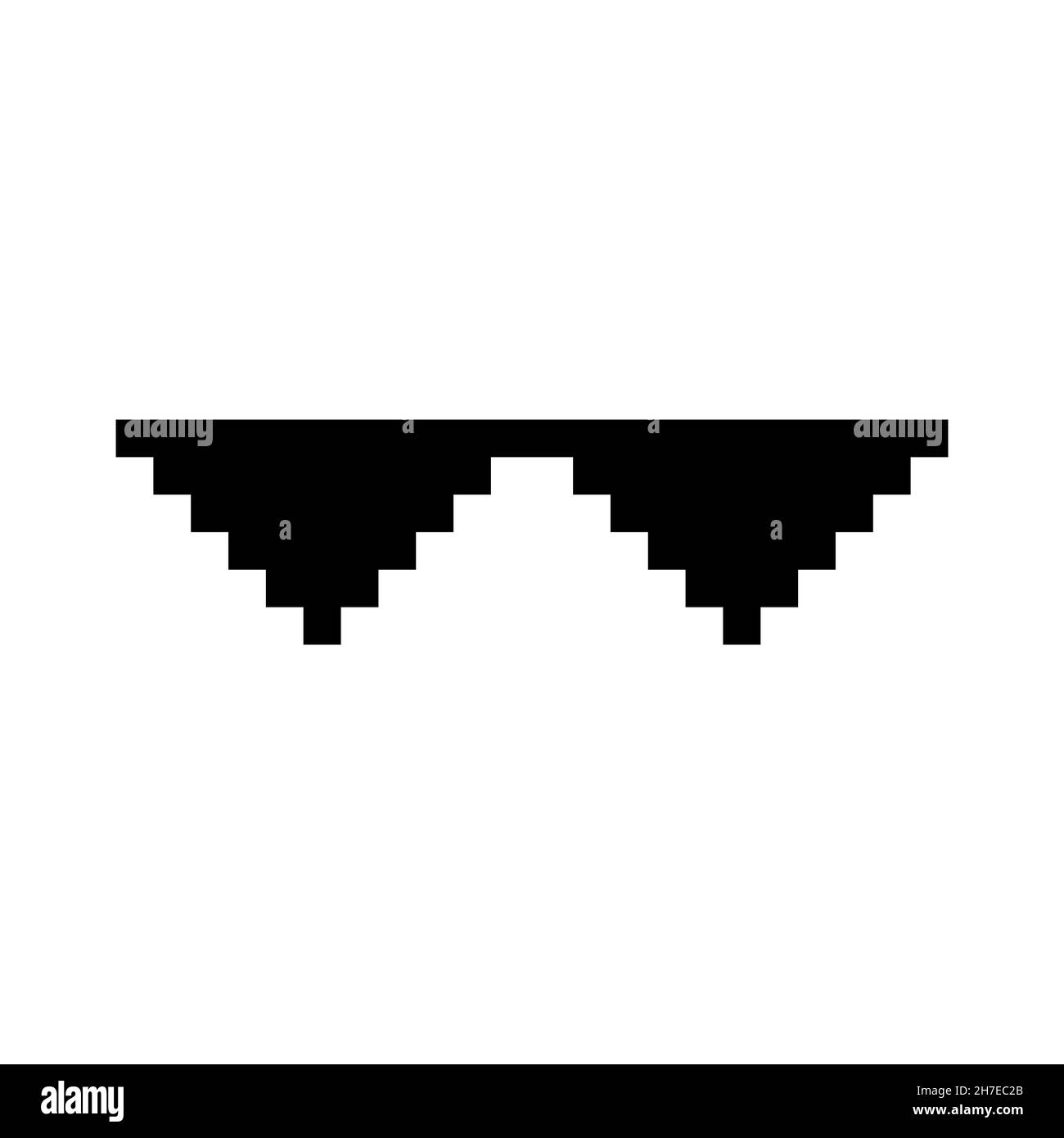 Pixel black sunglasses 8 bit. Spectacles for gangster and thug, bad guy.  Internet meme. Accessory for rake and caricature. Vector flat on a white  background. Retro. Stock Vector | Adobe Stock