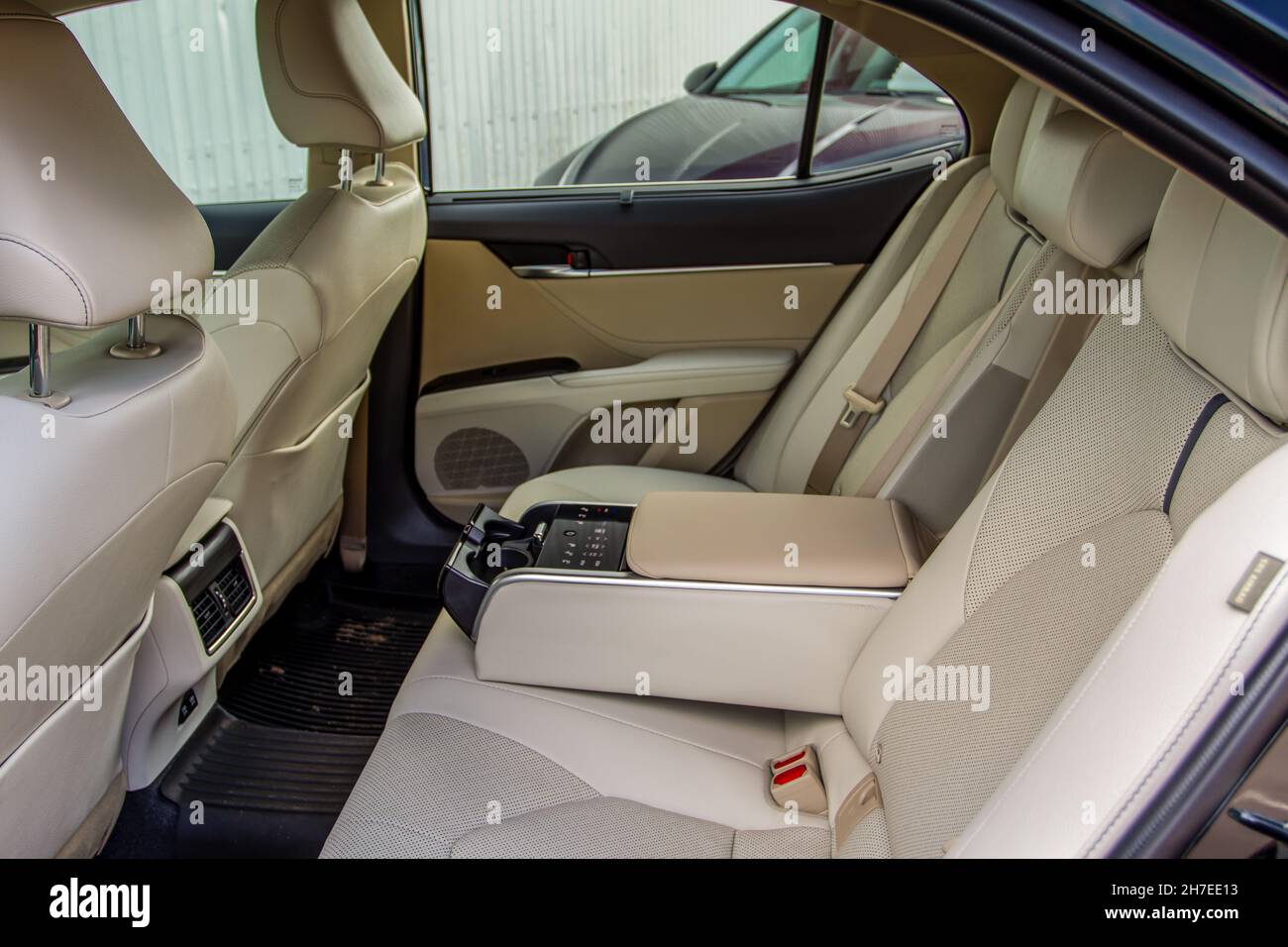 MOSCOW, RUSSIA AUGUST 15, 2021 Toyota Camry (XV70), a midsize sedan car model year 2021 on