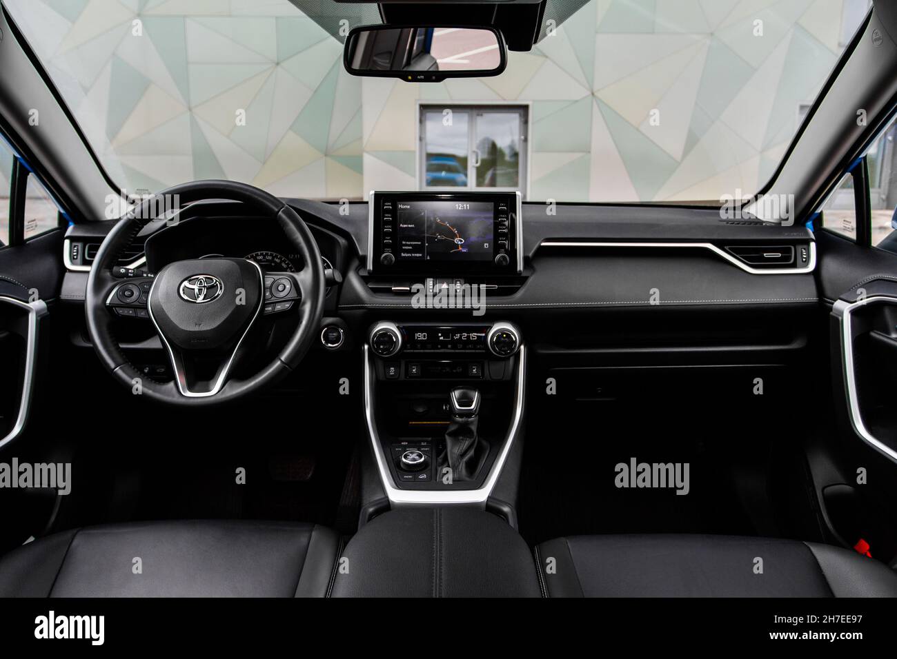 Moscow Russia September 9 21 Toyota Rav4 Xa50 A Compact Crossover Suv Car Model Year 21 Interior Close Up View Interior Details Of Toyota Stock Photo Alamy