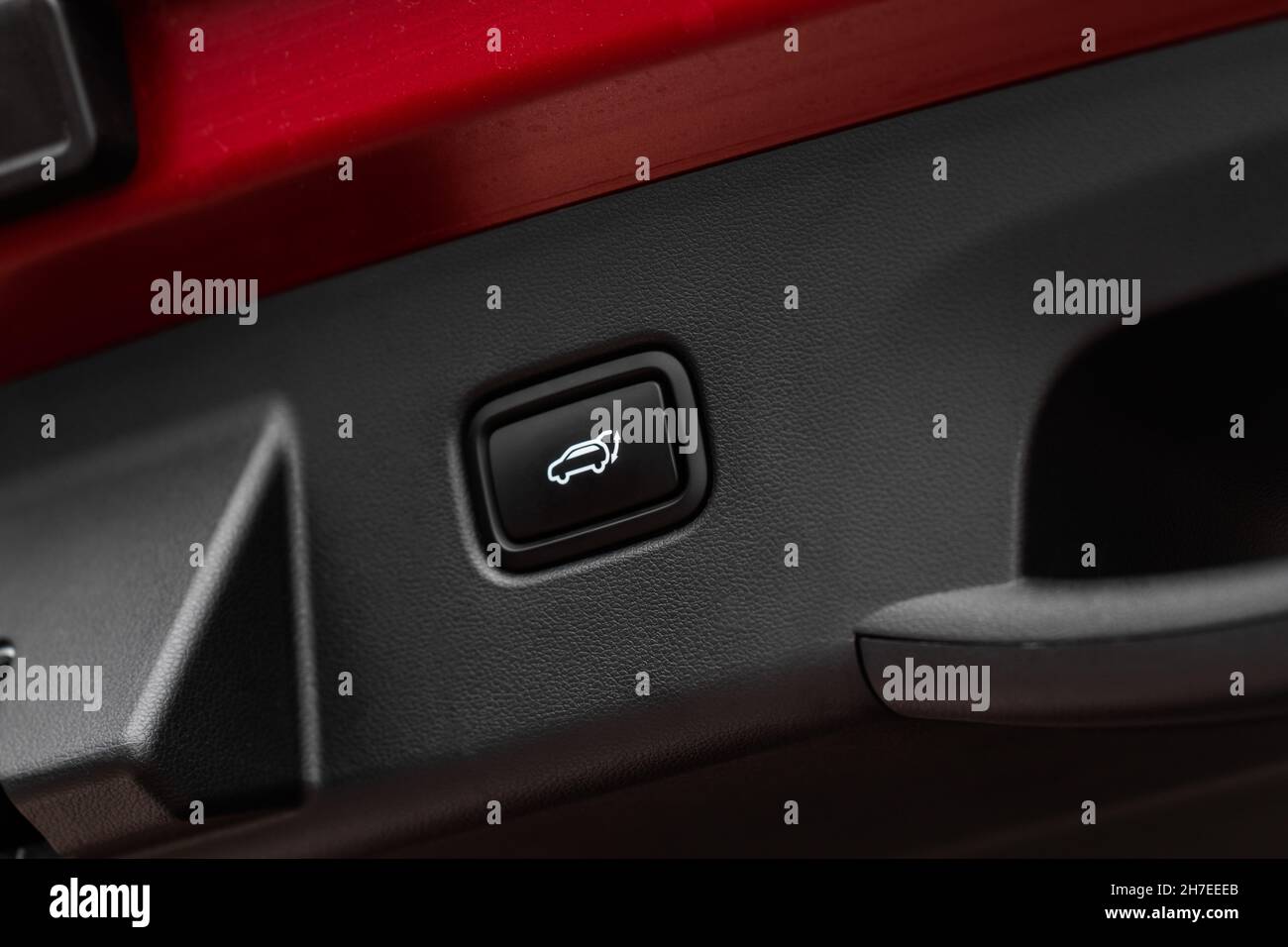 Car trunk open button. Electric trunk switch controller. Car trunk