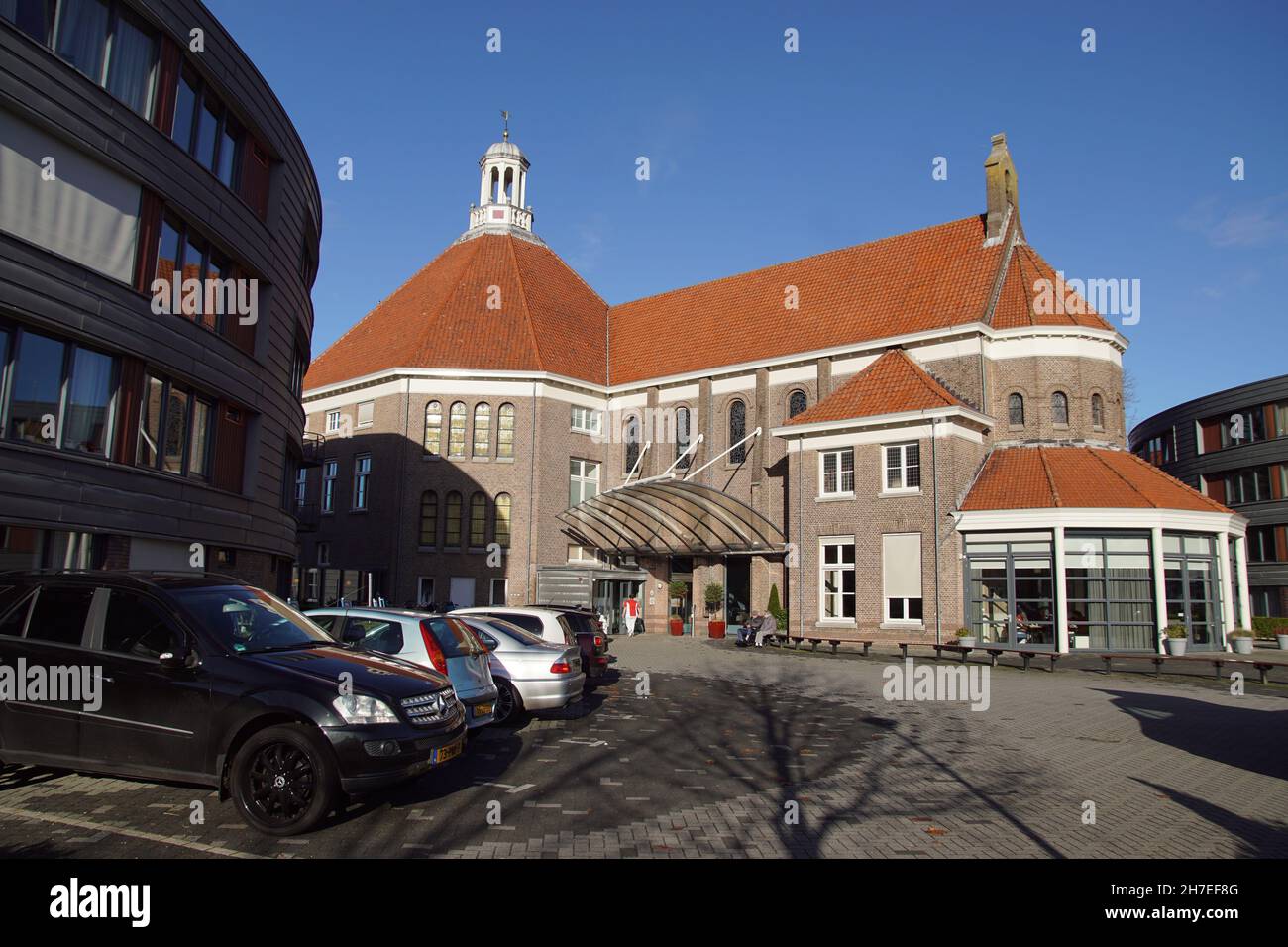 Dutch nursing home Westerhout, Alkmaar. The former Roman Catholic St. Elisabeth Hospital, Autumn. Netherlands, November Stock Photo