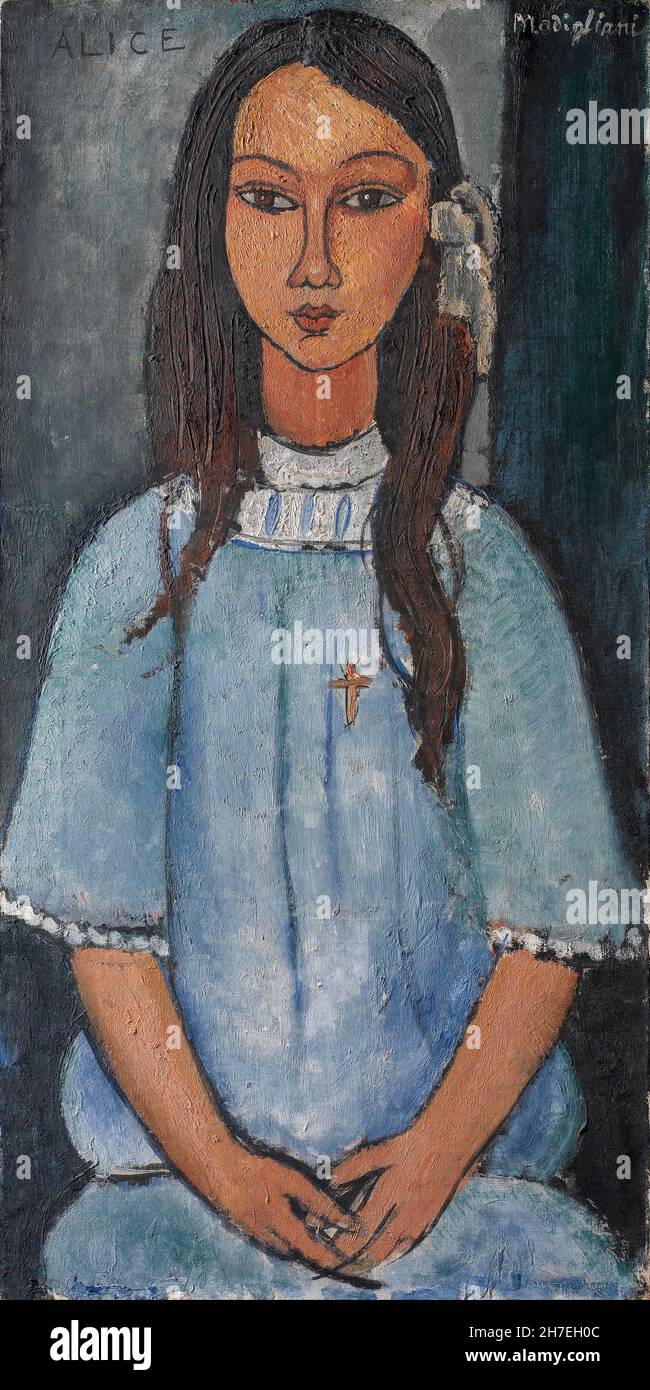 Amedeo Modigliani, Alice, 1918, oil on canvas, Copenhagen, Denmark Stock Photo