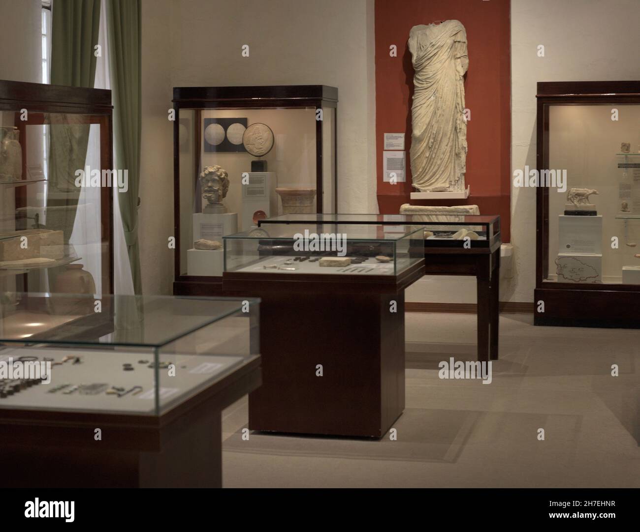 Interior view of one of the rooms of the Gozo Museum of Archaeology. Cittadella de Victoria. Gozo, Malta. Stock Photo