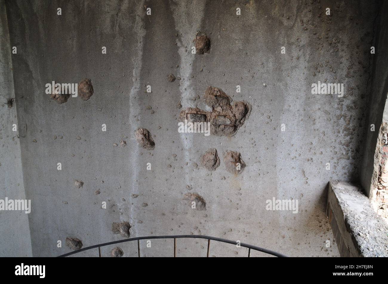 Bullet holes in the abandoned Abkhazian Parliament Building in Sukhumi ...
