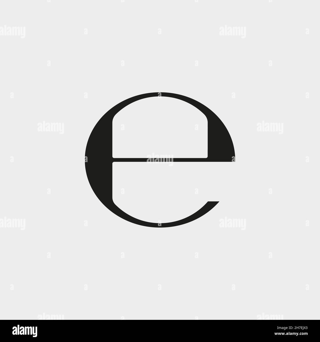 Estimated sign, E mark symbol. Vector illustration, flat design. Stock Vector