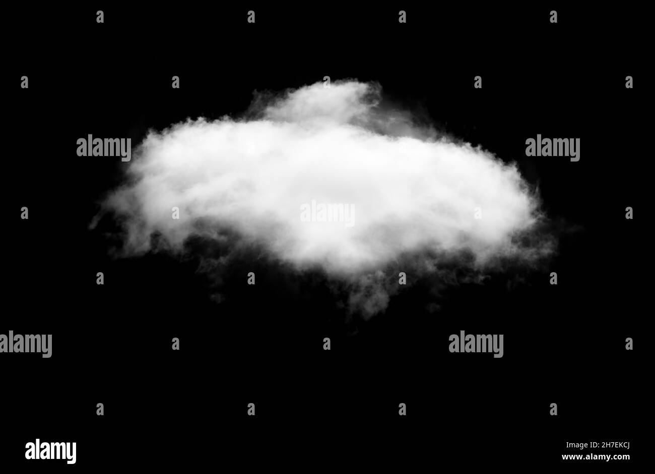 Single white cloud isolated over black background Stock Photo - Alamy