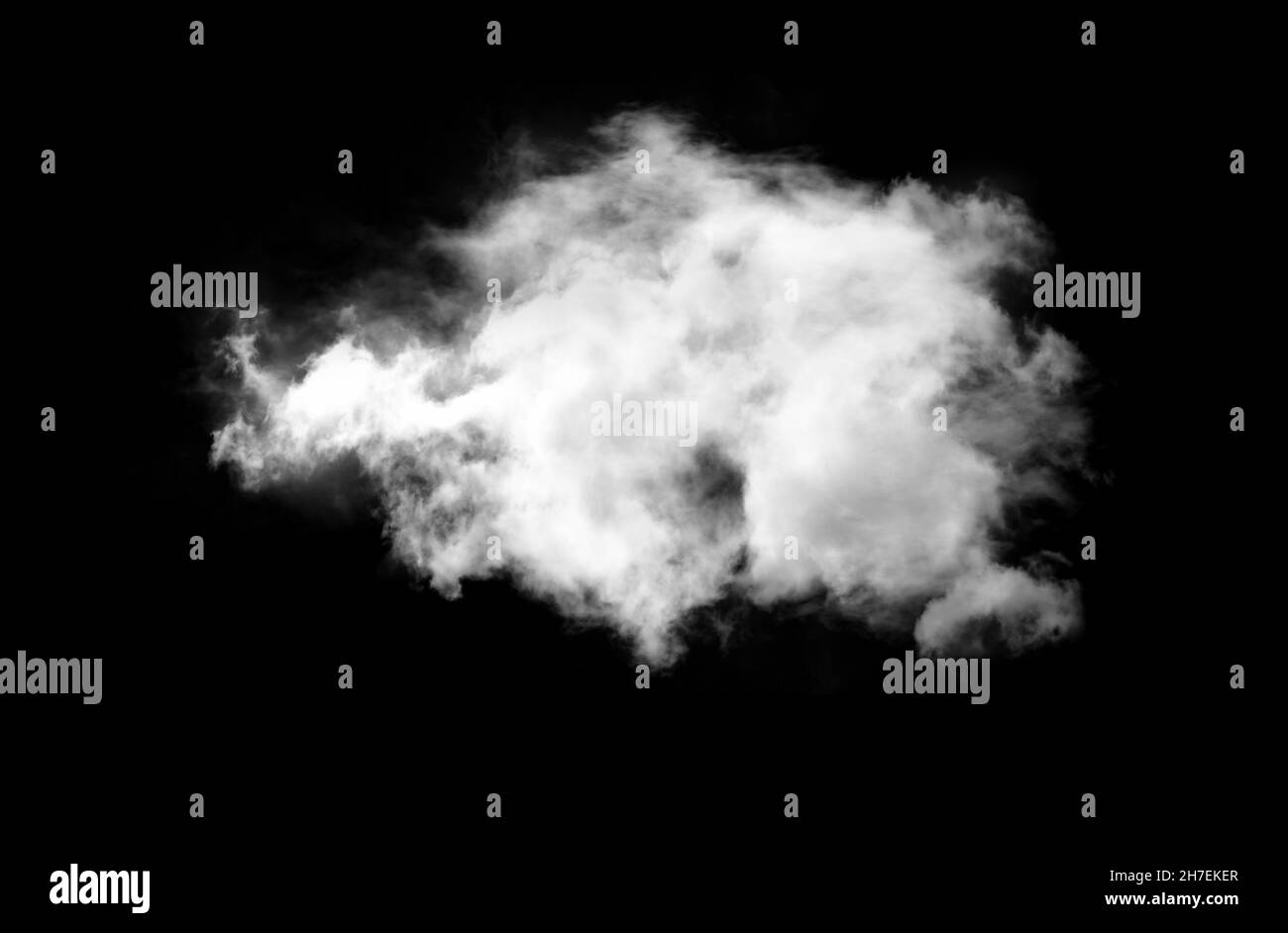 Single white cloud isolated over black background Stock Photo - Alamy