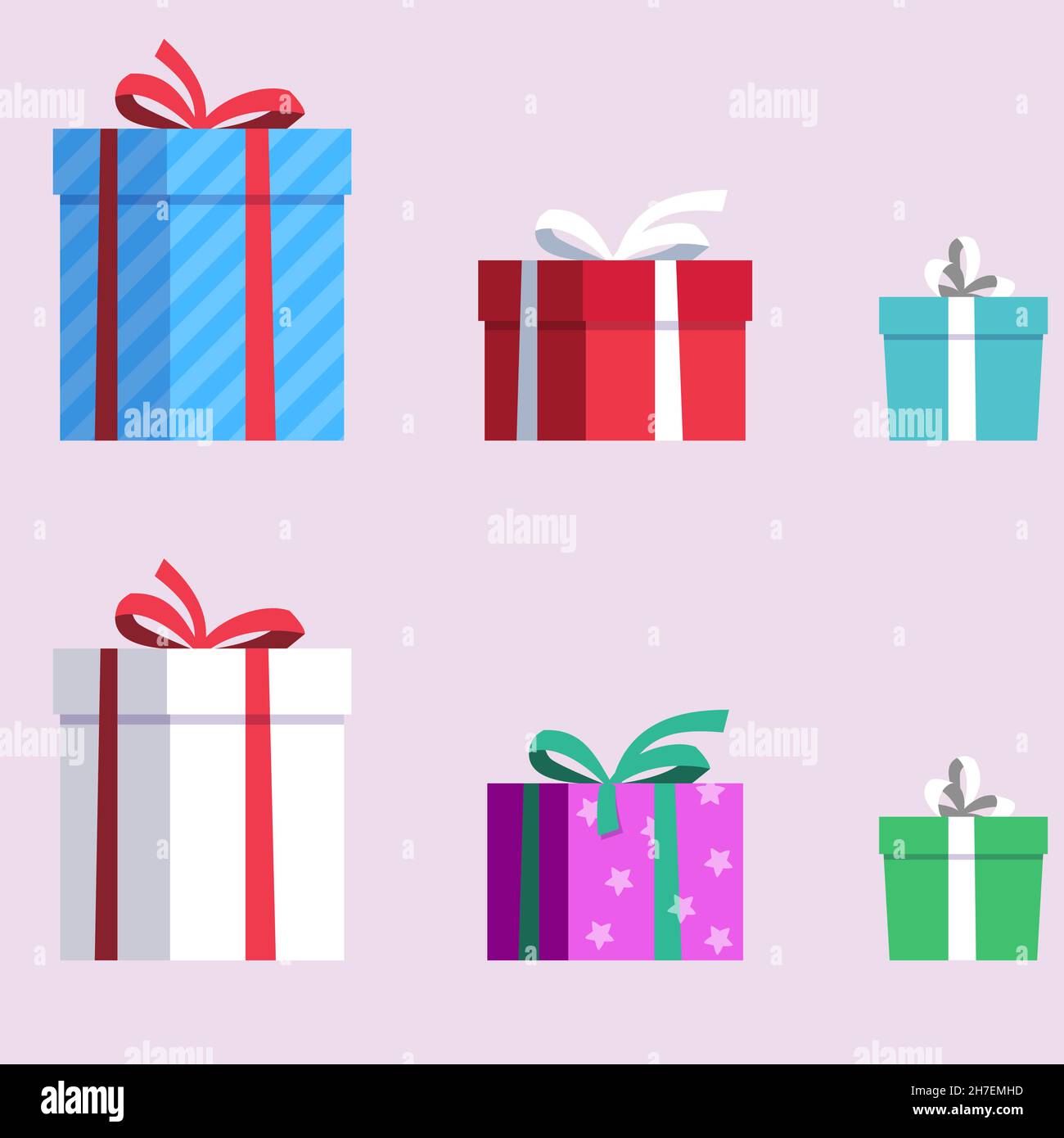 Gift Box Set For Christmas, Birthday and Celebrations Vector Illustration Stock Vector