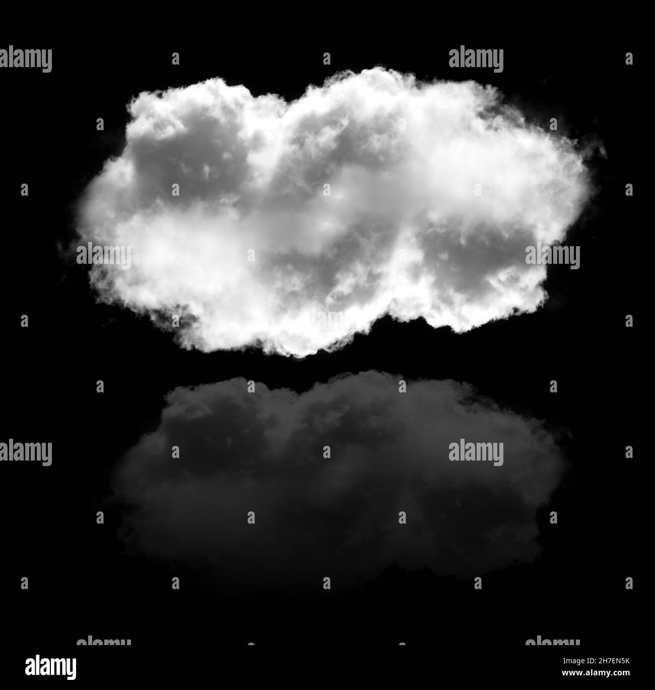 Cloud shape with a reflection illustration, realistic white fluffy ...