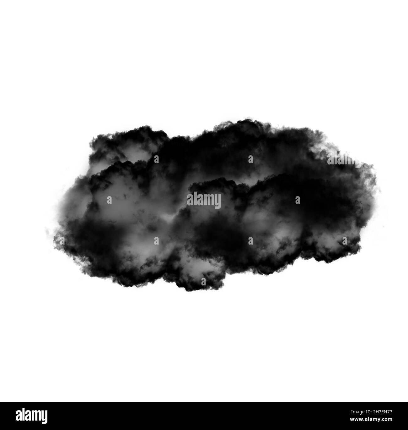 Cloud of smoke shape illustration, realistic smoky cloud isolated Stock Photo