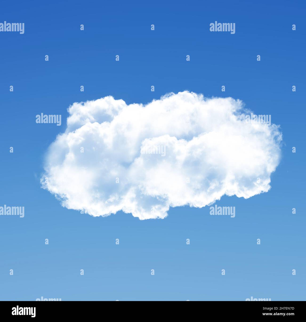 Cloud shape, 3D cloud illustration, realistic white fluffy cloud isolated Stock Photo